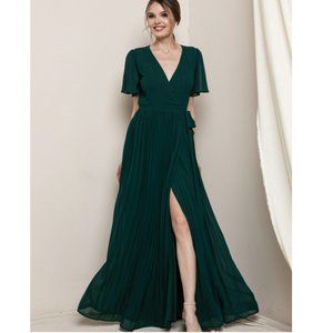 Georgia Pleated Maxi Wrap Dress - Adorn Boutique